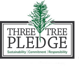 THREE TREE PLEDGE SUSTAINABILITY COMMITMENT RESPONSIBILITY logo