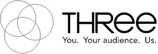 THREE YOU. YOUR AUDIENCE. US. logo