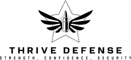 THRIVE DEFENSE STRENGTH, CONFIDENCE, SECURITY logo