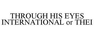 THROUGH HIS EYES INTERNATIONAL THEI logo