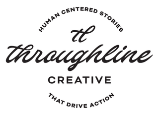 THROUGHLINE CREATIVE TL HUMAN CENTERED STORIES THAT DRIVE ACTION logo