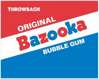 THROWBACK ORIGINAL BAZOOKA  BUBBLE GUM logo