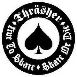 THRÄSHER LIVE TO SKATE SKATE OR DIE logo