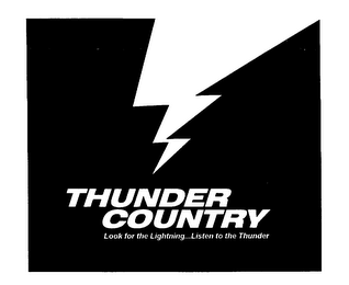 THUNDER COUNTRY LOOK FOR THE LIGHTNING...LISTEN TO THE THUNDER logo