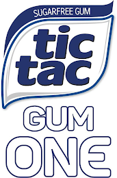 TIC TAC GUM ONE SUGARFREE GUM logo