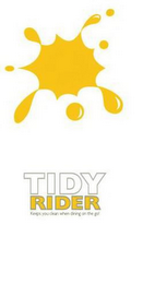 TIDY RIDER KEEPS YOU CLEAN WHEN DINING ON THE GO! logo