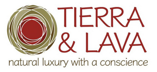 TIERRA & LAVA NATURAL LUXURY WITH A CONSCIENCE logo