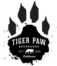 TIGER PAW BEVERAGES EST 2015 CALIFORNIA logo