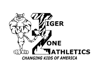 TIGER ZONE ATHLETICS CHANGING KIDS OF AMERICA logo