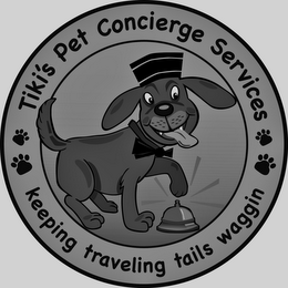 TIKI'S PET CONCIERGE SERVICES KEEPING TRAVELING TAILS WAGGIN logo