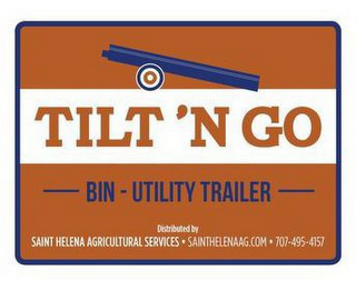 TILT'N GO BIN UTILITY TRAILER DISTRIBUTED BY SAINT HELENA AGRICULTURAL SERVICES SAINTHELENAAG.COM 707-495-4157 logo