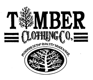 TIMBER CLOTHING CO. PIONEER IN TOP QUALITY WORKWEAR logo