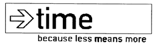 TIME BECAUSE LESS MEANS MORE logo
