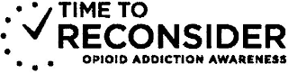 TIME TO RECONSIDER OPIOID ADDICTION AWARENESS logo