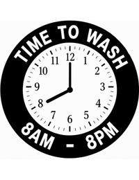 TIME TO WASH 8AM - 8PM logo