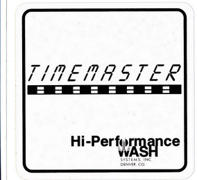 TIMEMASTER HI-PERFORMANCE WASH SYSTEMS, INC. DENVER, CO. logo