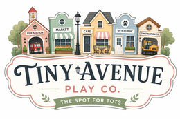 TINY AVENUE PLAY CO. THE SPOT FOR TOTS logo