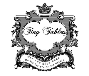 TINY TABLETS LLC WRITING GOD'S WORD ON THE TABLETS OF OUR HEARTS PROVERBS 3:3 logo