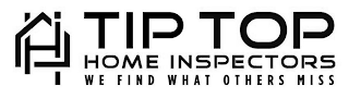 TIP TOP HOME INSPECTORS WE FIND WHAT OTHERS MISS logo