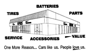 TIRES BATTERIES PARTS SERVICE ACCESSORIES -VALUE ONE MORE REASON... CARS LIKE US. PEOPLE LOVE US. logo