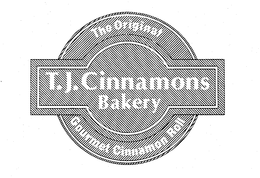T.J. CINNAMONS BAKERY THE ORIGINAL GOURMET CINNAMON ROLL logo