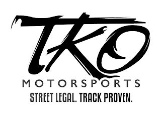 TKO MOTORSPORTS STREET LEGAL. TRACK PROVEN. logo