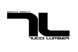 TL MADE IN U.S.A. NORWALK, CT TUCCI LUMBER logo