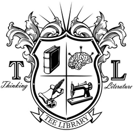 TL THINKING LITERATURE TEE LIBRARY logo