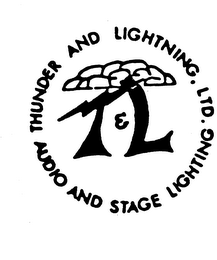T&L THUNDER AND LIGHTNING, LTD. AUDIO AND STAGE LIGHTING logo