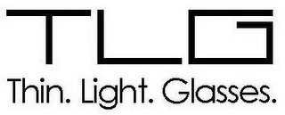 TLG THIN. LIGHT. GLASSES. logo