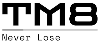 TM8 NEVER LOSE logo