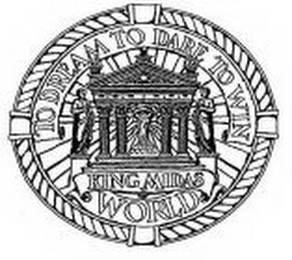 TO DREAM TO DARE TO WIN KING MIDAS WORLD logo