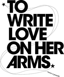 TO WRITE LOVE ON HER ARMS RESCUE IS POSSIBLE logo