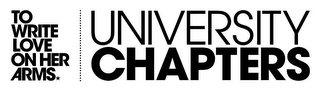 TO WRITE LOVE ON HER ARMS UNIVERSITY CHAPTERS logo