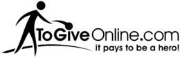 TOGIVEONLINE.COM IT PAYS TO BE A HERO! logo