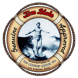 TOM BLAKE APPROVED MANUFACTURED BY LOS ANGELES LADDER CO. LOS ANGELES, CALIF. GENUINE logo
