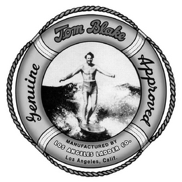 TOM BLAKE APPROVED MANUFACTURED BY LOS ANGELES LADDER CO. LOS ANGELES, CALIF. GENUINE logo