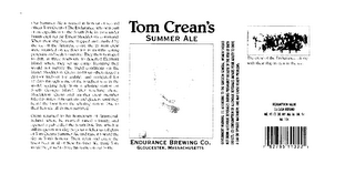 TOM CREAN'S SUMMER ALE ENDURANCE BREWING CO logo