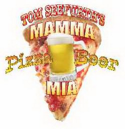 TOM SEEFURTH'S MAMMA MIA PIZZA BEER logo