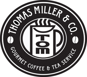 TOM THOMAS MILLER & CO. GOURMET COFFEE &TEA SERVICE logo