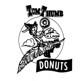 TOM THUMB DONUTS LIGHT AS A FEATHER logo