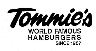 TOMMIE'S WORLD FAMOUS HAMBURGERS SINCE 1967 logo