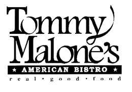 TOMMY MALONE'S AMERICAN BISTRO. REAL. GOOD. FOOD. logo
