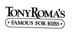 TONY ROMA'S FAMOUS FOR RIBS logo