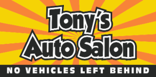 TONY’S AUTO SALON NO VEHICLES LEFT BEHIND logo