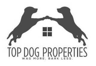 TOP DOG PROPERTIES WAG MORE, BARK LESS. logo