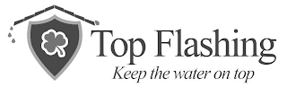 TOP FLASHING KEEP THE WATER ON TOP logo