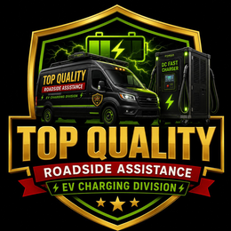 TOP QUALITY ROADSIDE ASSISTANCE EV CHARGING DIVISION DC FAST CHARGER logo
