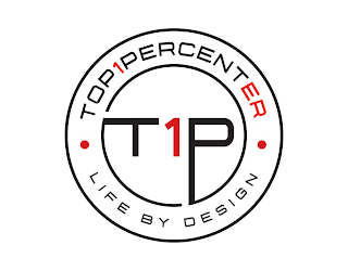 TOP1PERCENTER T1P LIFE BY DESIGN logo
