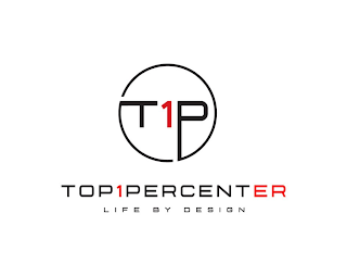TOP1PERCENTER T1P LIFE BY DESIGN logo